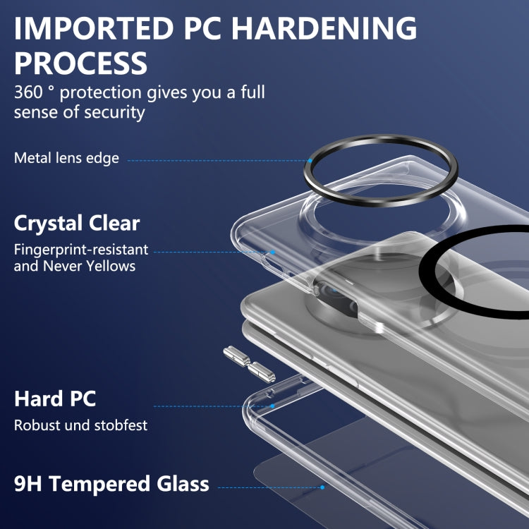 For Huawei Mate X3 lce Folding Series MagSafe Integrated Clear PC Phone Case(Black)