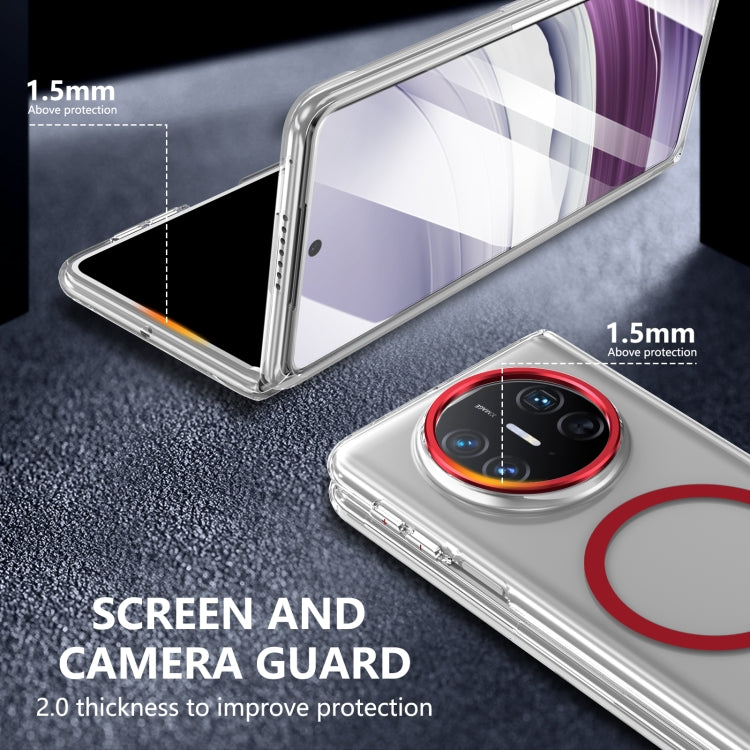 For Huawei Mate X3 lce Folding Series MagSafe Integrated Clear PC Phone Case(Red)