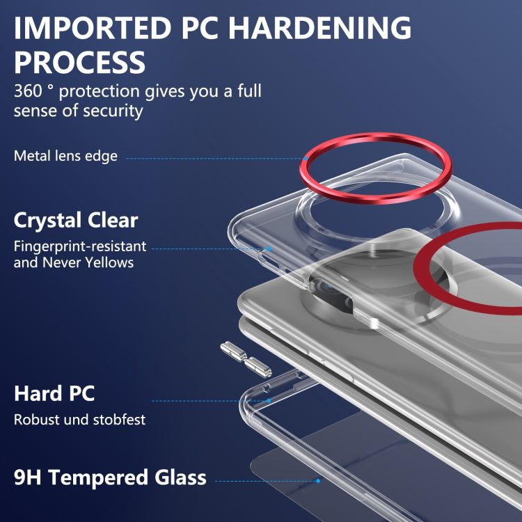 For Huawei Mate X3 lce Folding Series MagSafe Integrated Clear PC Phone Case(Red)