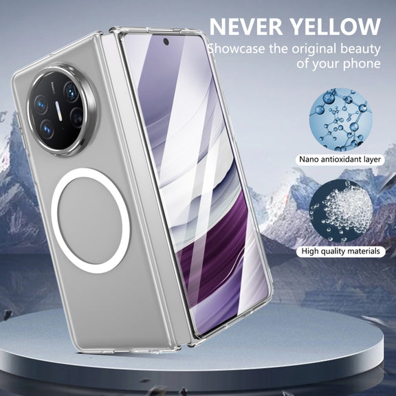 For Huawei Mate X3 lce Folding Series MagSafe Integrated Clear PC Phone Case(Silver)