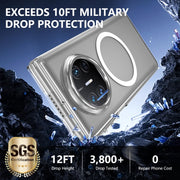For Huawei Mate X3 lce Folding Series MagSafe Integrated Clear PC Phone Case(Silver)