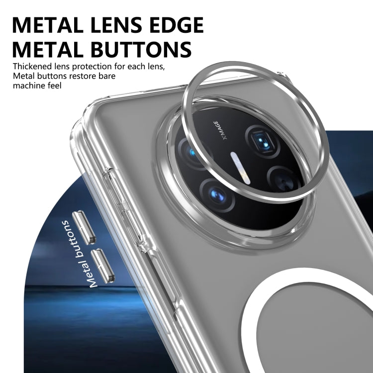 For Huawei Mate X3 lce Folding Series MagSafe Integrated Clear PC Phone Case(Silver)