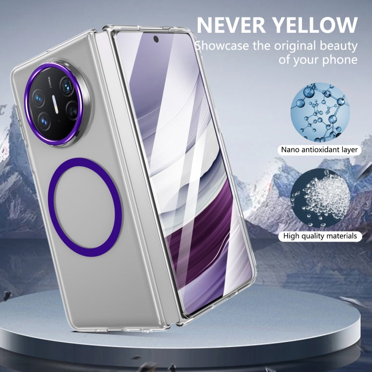 For Huawei Mate X3 lce Folding Series MagSafe Integrated Clear PC Phone Case(Purple)