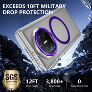 For Huawei Mate X3 lce Folding Series MagSafe Integrated Clear PC Phone Case(Purple)