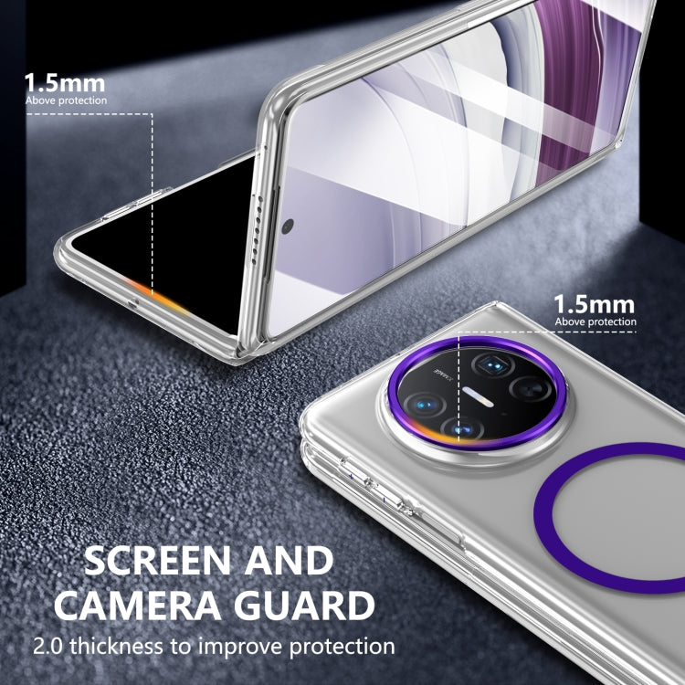 For Huawei Mate X3 lce Folding Series MagSafe Integrated Clear PC Phone Case(Purple)