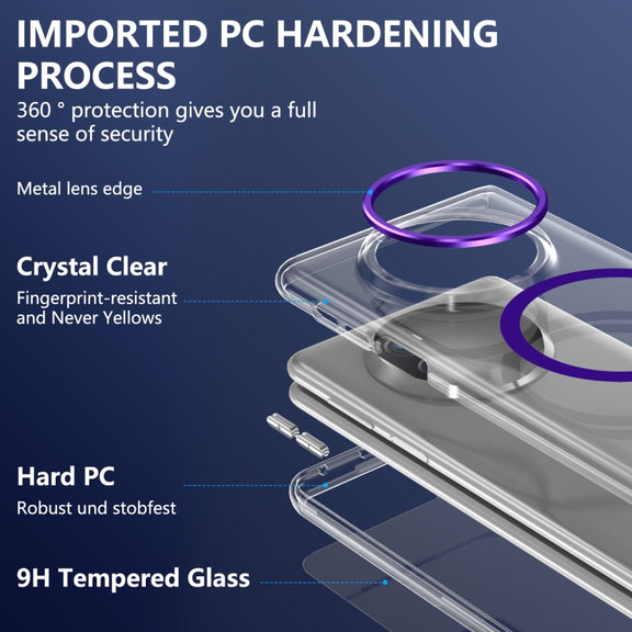 For Huawei Mate X3 lce Folding Series MagSafe Integrated Clear PC Phone Case(Purple)