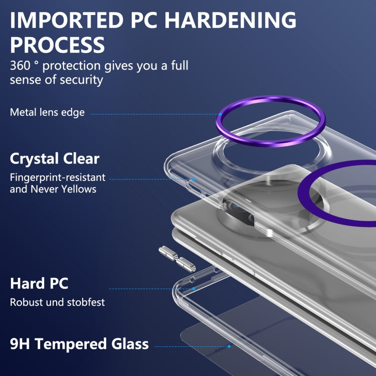 For Huawei Mate X3 lce Folding Series MagSafe Integrated Clear PC Phone Case(Purple)