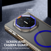 For Huawei Mate XT Ultimate Design lce Folding Series MagSafe Integrated Clear PC Phone Case(Royal Blue)