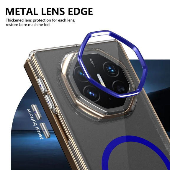 For Huawei Mate XT Ultimate Design lce Folding Series MagSafe Integrated Clear PC Phone Case(Royal Blue)