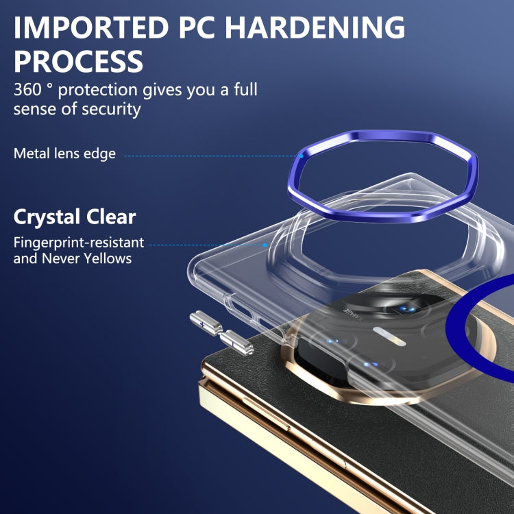For Huawei Mate XT Ultimate Design lce Folding Series MagSafe Integrated Clear PC Phone Case(Royal Blue)