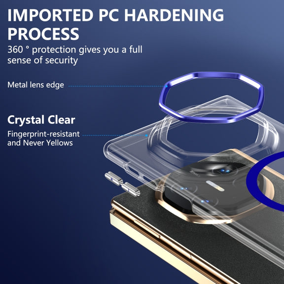 For Huawei Mate XT Ultimate Design lce Folding Series MagSafe Integrated Clear PC Phone Case(Royal Blue)