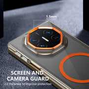 For Huawei Mate XT Ultimate Design lce Folding Series MagSafe Integrated Clear PC Phone Case(Orange)