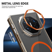 For Huawei Mate XT Ultimate Design lce Folding Series MagSafe Integrated Clear PC Phone Case(Orange)