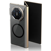 For Huawei Mate XT Ultimate Design lce Folding Series MagSafe Integrated Clear PC Phone Case(Black)