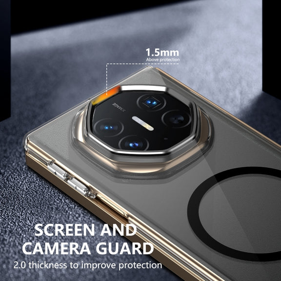 For Huawei Mate XT Ultimate Design lce Folding Series MagSafe Integrated Clear PC Phone Case(Black)