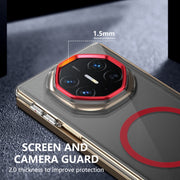 For Huawei Mate XT Ultimate Design lce Folding Series MagSafe Integrated Clear PC Phone Case(Red)