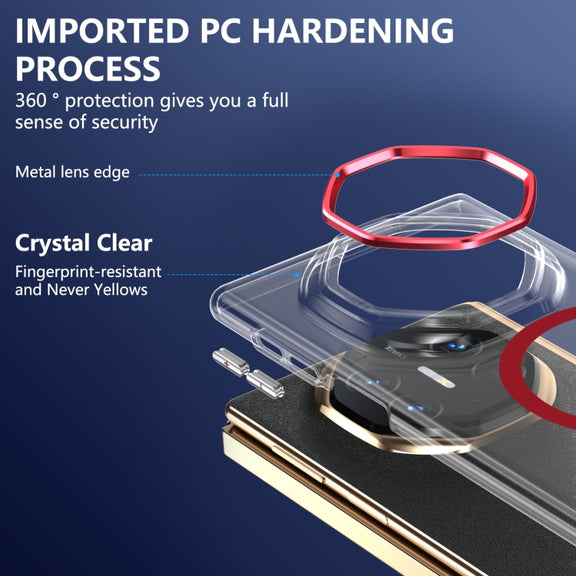 For Huawei Mate XT Ultimate Design lce Folding Series MagSafe Integrated Clear PC Phone Case(Red)