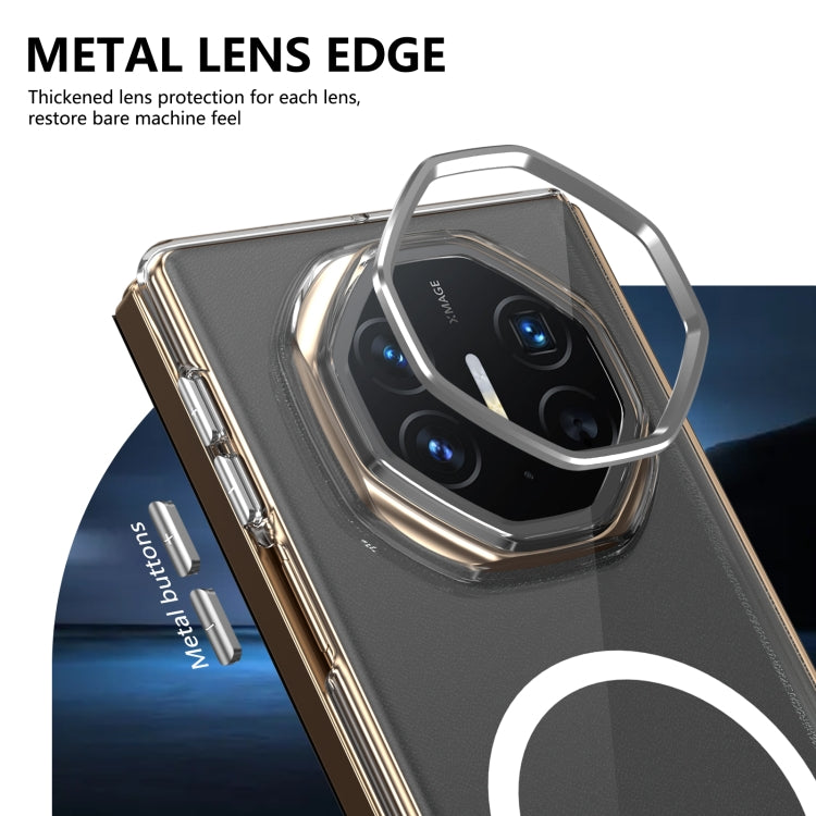 For Huawei Mate XT Ultimate Design lce Folding Series MagSafe Integrated Clear PC Phone Case(Silver)