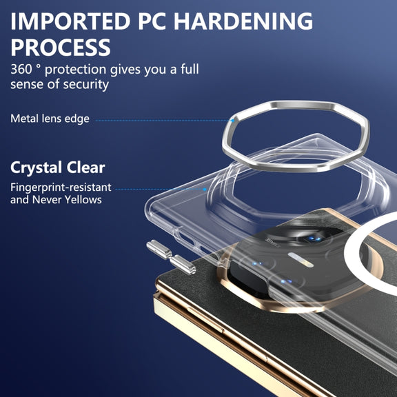 For Huawei Mate XT Ultimate Design lce Folding Series MagSafe Integrated Clear PC Phone Case(Silver)