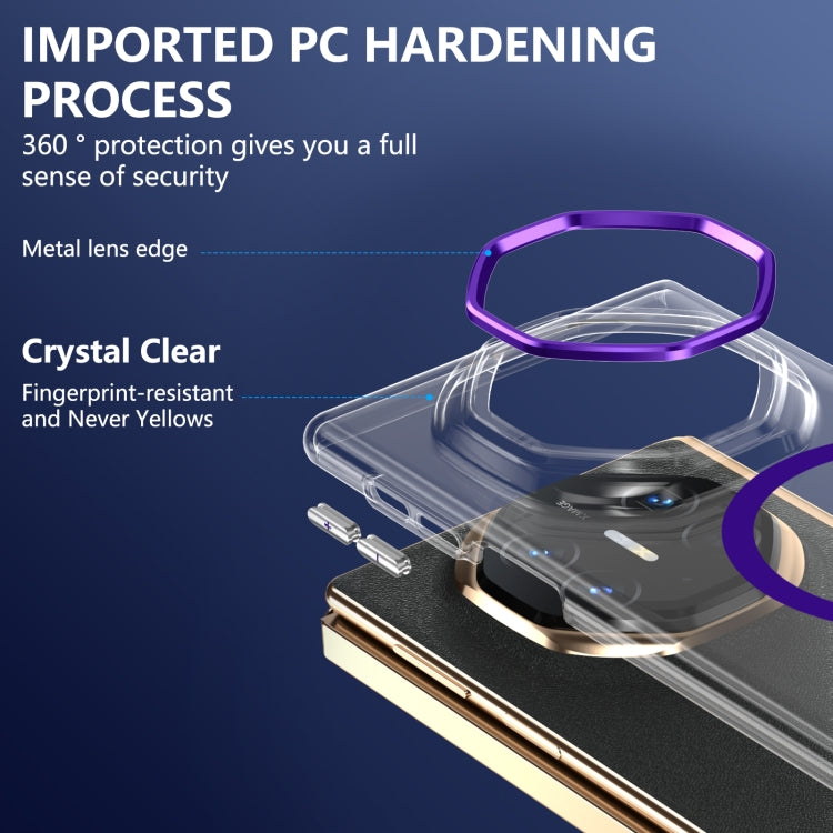 For Huawei Mate XT Ultimate Design lce Folding Series MagSafe Integrated Clear PC Phone Case(Purple)