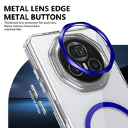 For Honor Magic V3 lce Folding Series MagSafe Integrated Clear PC Phone Case(Royal Blue)