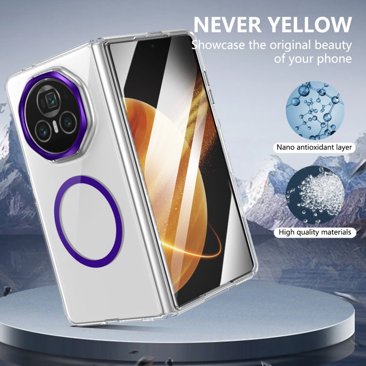 For Honor Magic V3 lce Folding Series MagSafe Integrated Clear PC Phone Case(Purple)