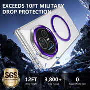 For Honor Magic V3 lce Folding Series MagSafe Integrated Clear PC Phone Case(Purple)