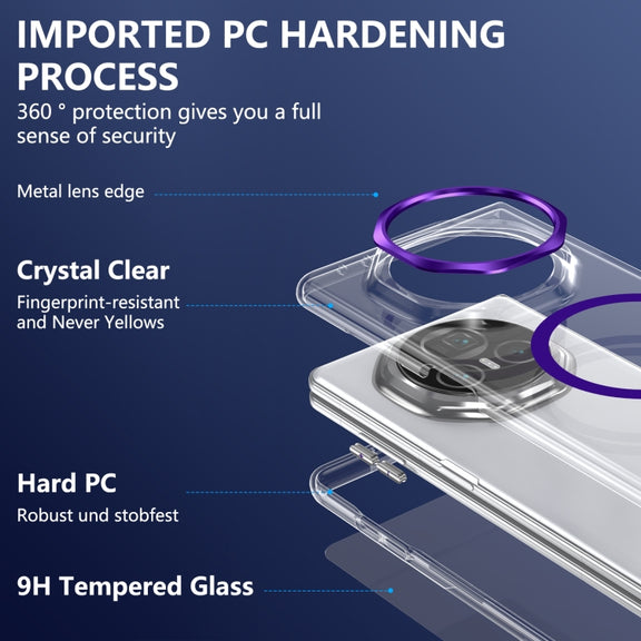 For Honor Magic V3 lce Folding Series MagSafe Integrated Clear PC Phone Case(Purple)