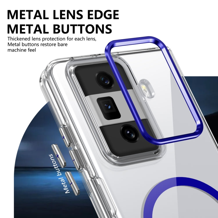 For Honor Magic Vs3 lce Folding Series MagSafe Integrated Clear PC Phone Case(Royal Blue)