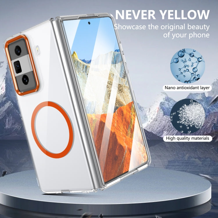 For Honor Magic Vs3 lce Folding Series MagSafe Integrated Clear PC Phone Case(Orange)