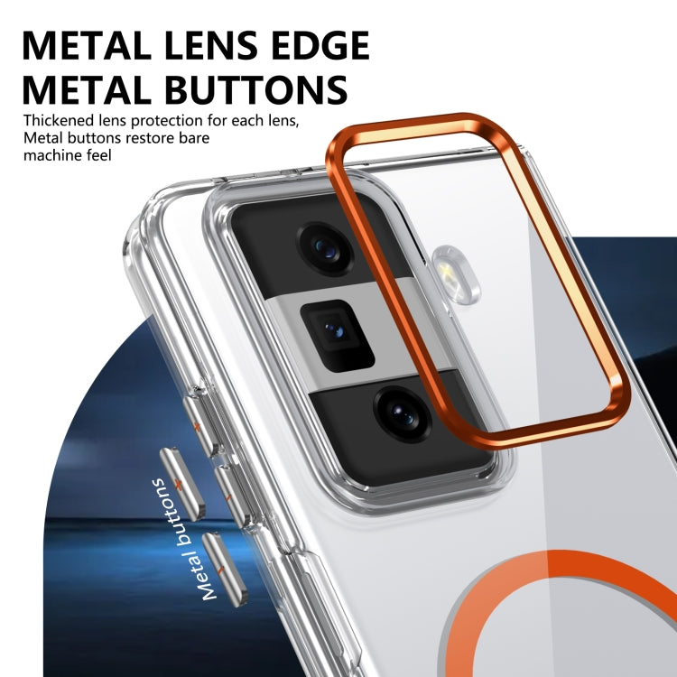 For Honor Magic Vs3 lce Folding Series MagSafe Integrated Clear PC Phone Case(Orange)
