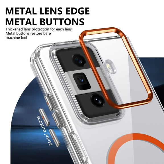 For Honor Magic Vs3 lce Folding Series MagSafe Integrated Clear PC Phone Case(Orange)