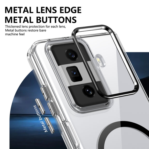 For Honor Magic Vs3 lce Folding Series MagSafe Integrated Clear PC Phone Case(Black)