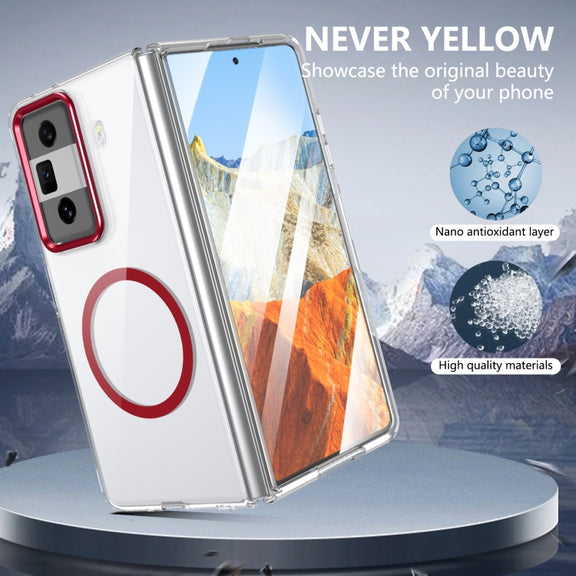For Honor Magic Vs3 lce Folding Series MagSafe Integrated Clear PC Phone Case(Red)