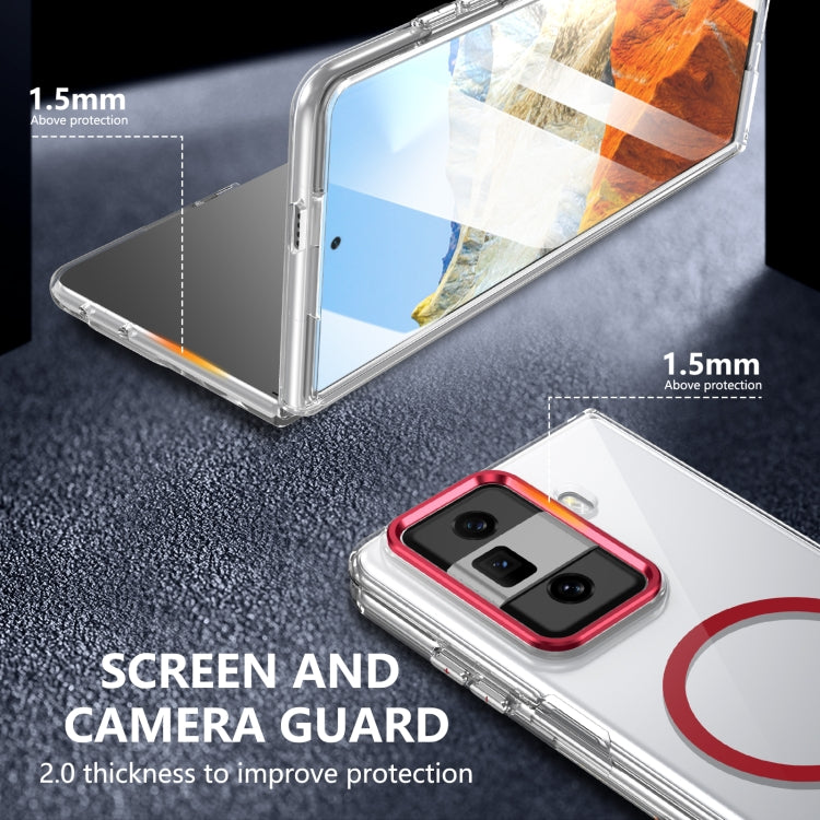 For Honor Magic Vs3 lce Folding Series MagSafe Integrated Clear PC Phone Case(Red)