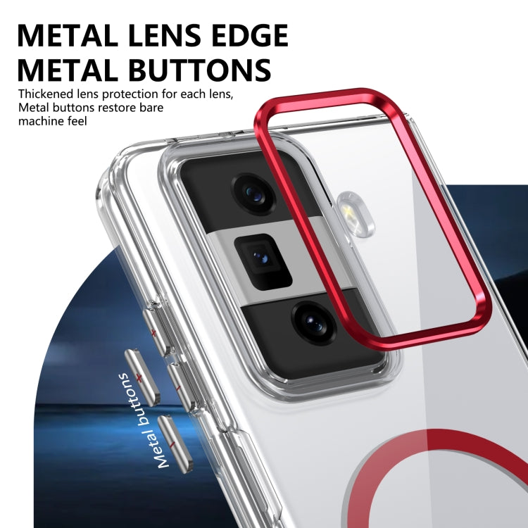 For Honor Magic Vs3 lce Folding Series MagSafe Integrated Clear PC Phone Case(Red)
