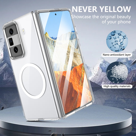 For Honor Magic Vs3 lce Folding Series MagSafe Integrated Clear PC Phone Case(Silver)