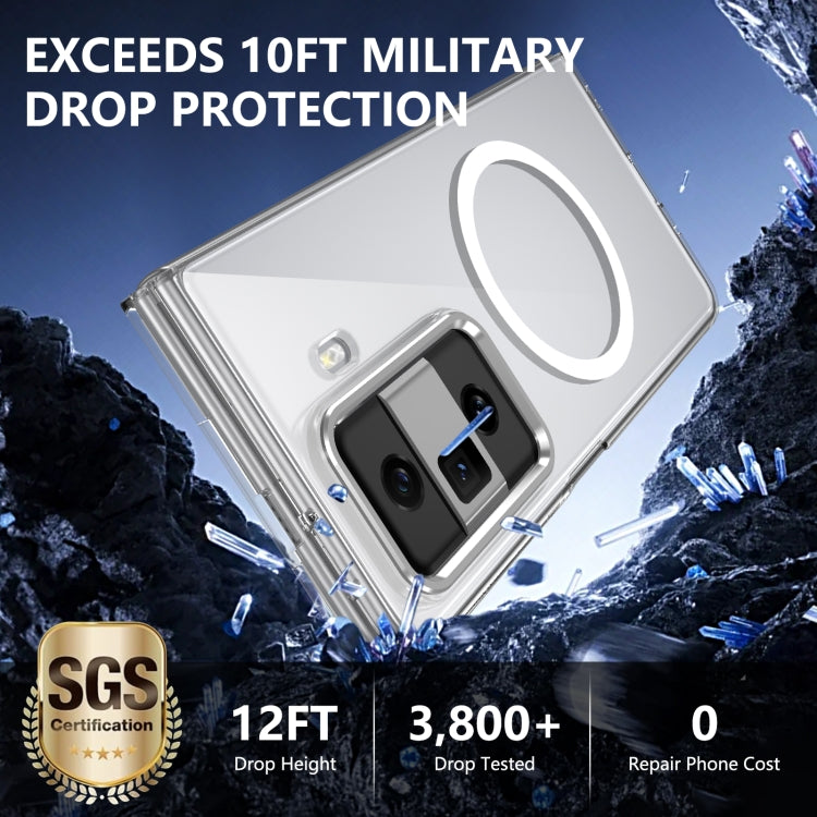 For Honor Magic Vs3 lce Folding Series MagSafe Integrated Clear PC Phone Case(Silver)