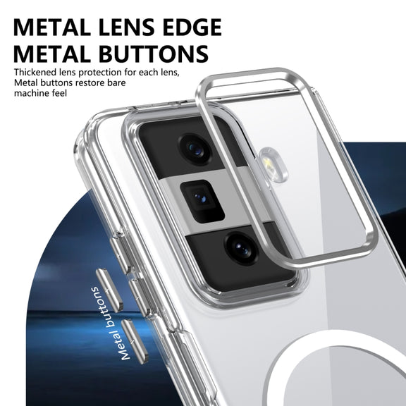 For Honor Magic Vs3 lce Folding Series MagSafe Integrated Clear PC Phone Case(Silver)