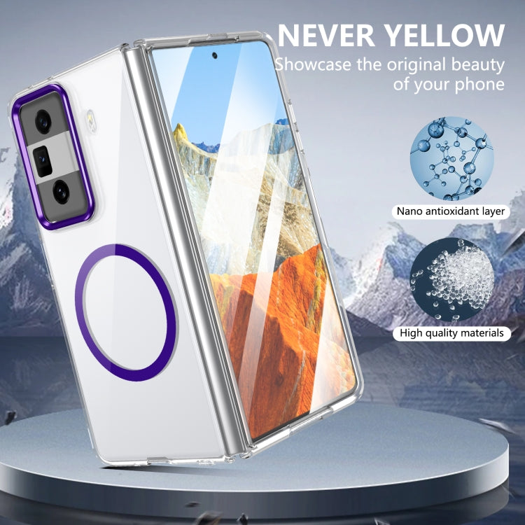 For Honor Magic Vs3 lce Folding Series MagSafe Integrated Clear PC Phone Case(Purple)