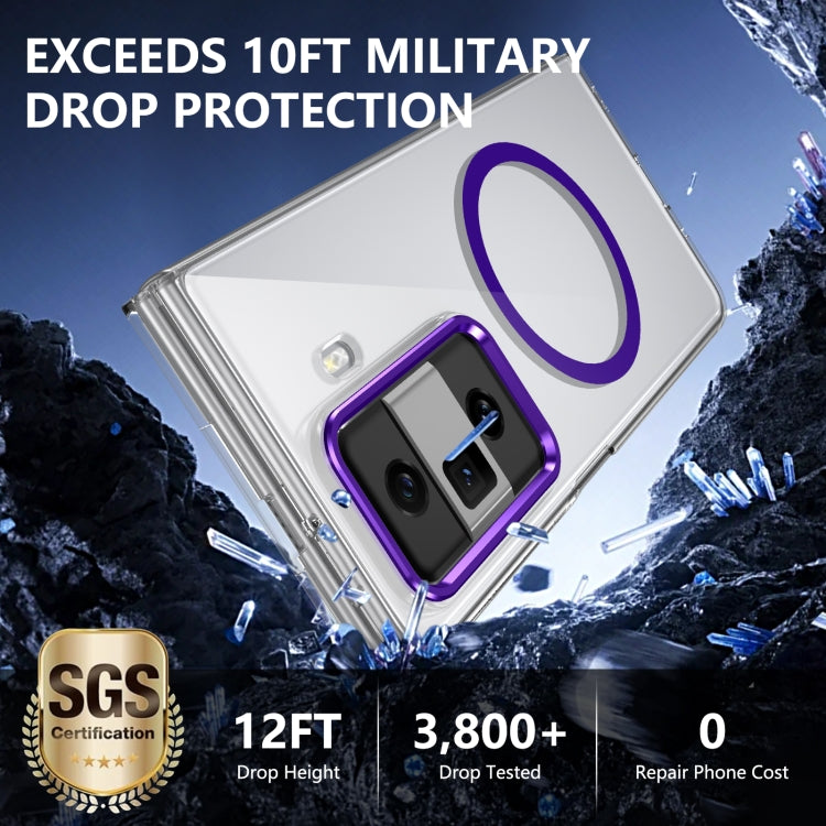 For Honor Magic Vs3 lce Folding Series MagSafe Integrated Clear PC Phone Case(Purple)