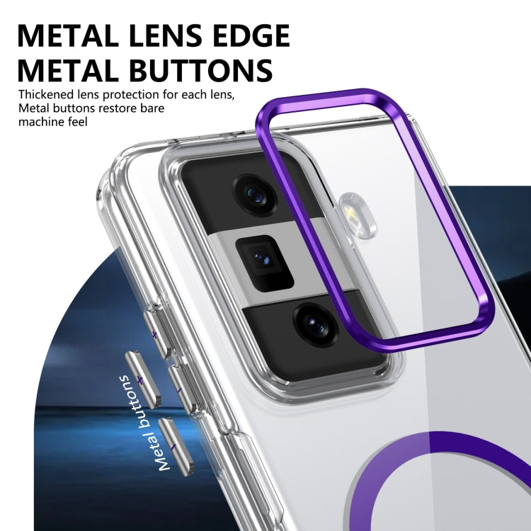 For Honor Magic Vs3 lce Folding Series MagSafe Integrated Clear PC Phone Case(Purple)
