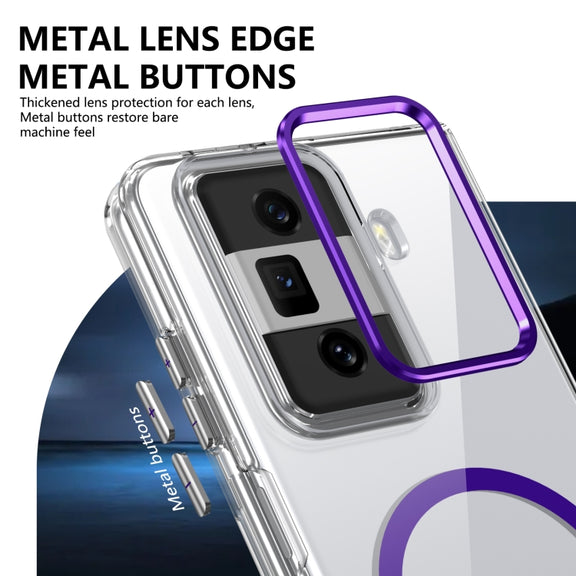 For Honor Magic Vs3 lce Folding Series MagSafe Integrated Clear PC Phone Case(Purple)