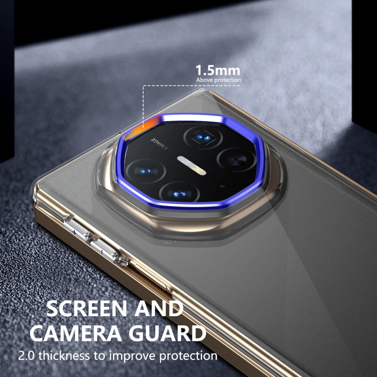 For Huawei Mate XT Ultimate Design lce Folding Series Integrated Clear PC Phone Case(Royal Blue)