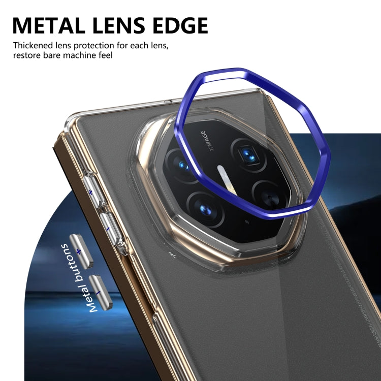 For Huawei Mate XT Ultimate Design lce Folding Series Integrated Clear PC Phone Case(Royal Blue)