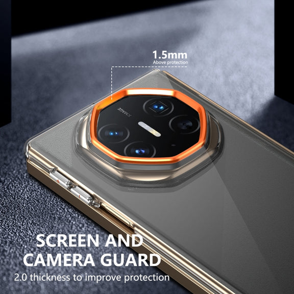 For Huawei Mate XT Ultimate Design lce Folding Series Integrated Clear PC Phone Case(Orange)
