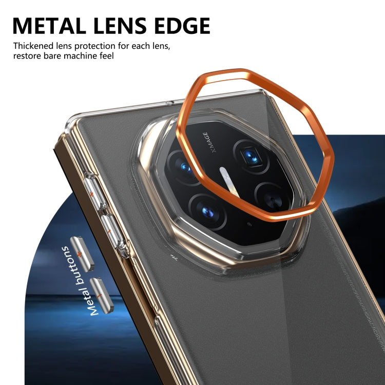 For Huawei Mate XT Ultimate Design lce Folding Series Integrated Clear PC Phone Case(Orange)