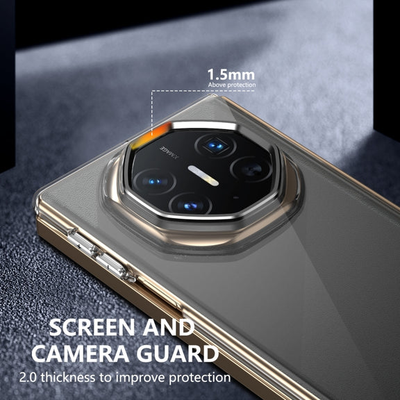 For Huawei Mate XT Ultimate Design lce Folding Series Integrated Clear PC Phone Case(Black)