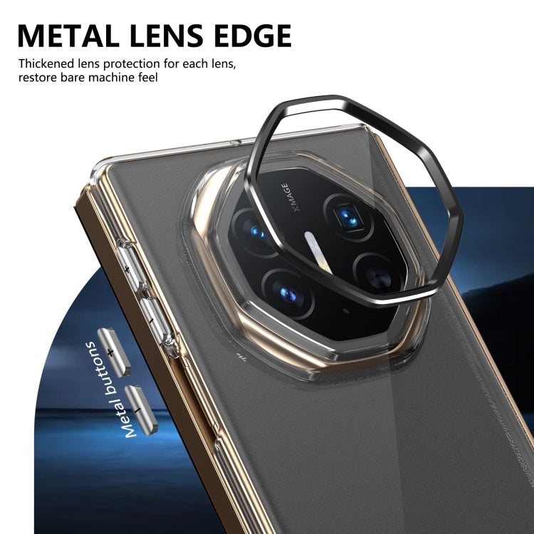 For Huawei Mate XT Ultimate Design lce Folding Series Integrated Clear PC Phone Case(Black)