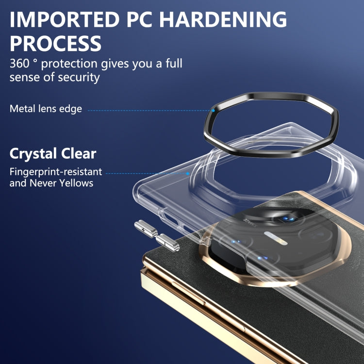 For Huawei Mate XT Ultimate Design lce Folding Series Integrated Clear PC Phone Case(Black)